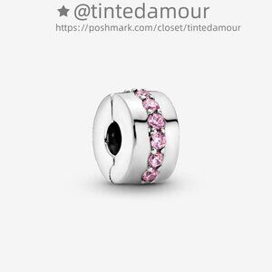 Pandora Pink Sparkling Row Clip Charm|Pendant